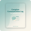 Caregiver Communication Log digital download cover