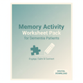 Memory Activity Worksheet Pack for Dementia Patients digital download cover